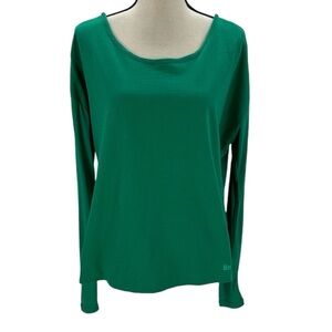 Bench Women's Long Sleeve Open Drop Back T-Shirt - Green - size Small